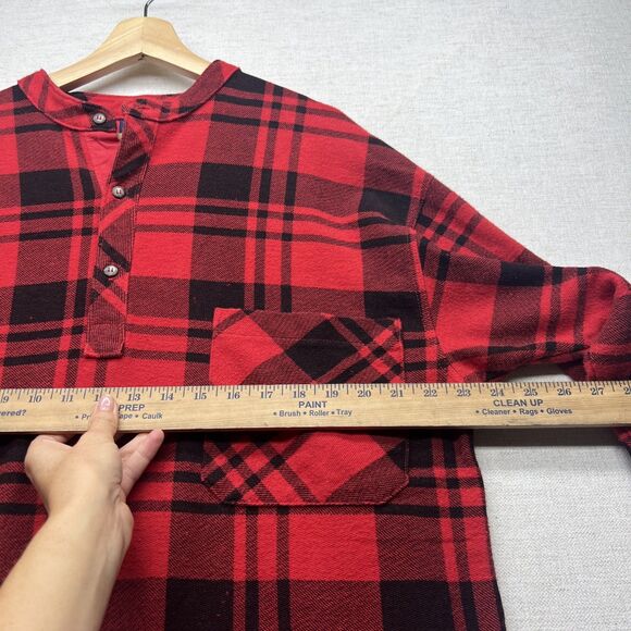 VTG 90s GAP Plaid Henley Pocket Oversized Longsleeve T-Shirt Medium Grunge Skate - Picture 8 of 12